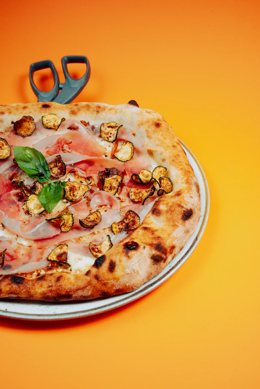 Pizza del 45 Parallelo su fondo arancione